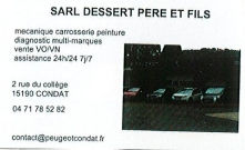 SARL Dessert Père et Fils – Garage Peugeot, Condat