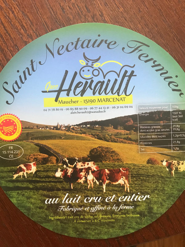 Saint-Nectaire fermier Hérault, Marcenat